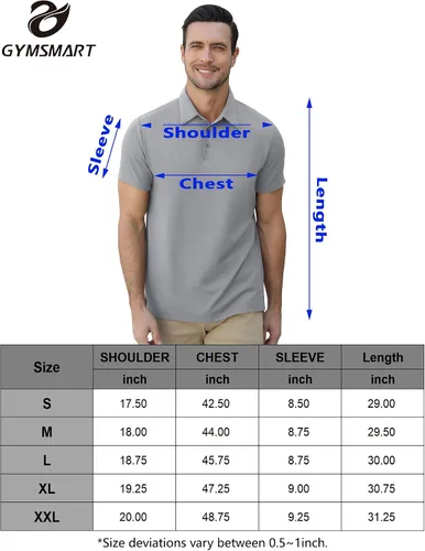 Miniatura 7 de GymSmart Polo Shirts for Men Short Sleeve Casual Business Sports Tennis Golf Shirts