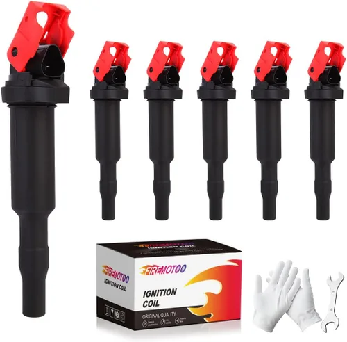 Paquete de 6 bobinas de encendido compatibles con BMW 325Ci 330Ci 335i 525i 528i 530i 535i 545i 745Li X3 X5 M5 M6 Z4 Mini Cooper repuesto 0221504470