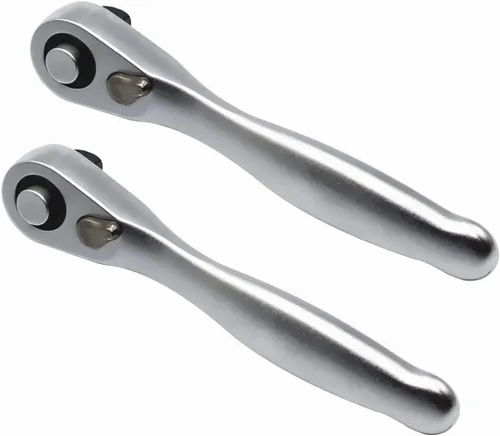 Miniatura 3 de 2 unidades de trinquete de 1/4 pulgadas, mango de trinquete 72 dientes, llave de herramientas de reparación de mano pequeña, llave de enchufe