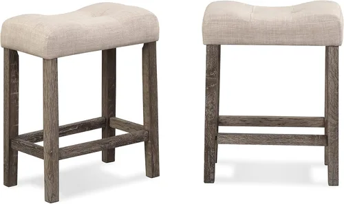 Miniatura 6 de Sora Wood - Juego de comedor de 3 piezas, altura de mostrador, color gris pardo Topo