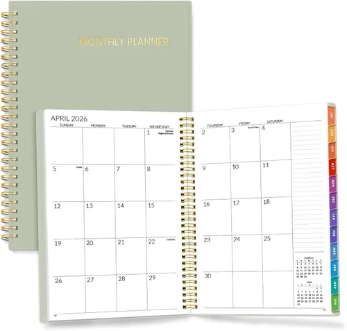 Miniatura 10 de SUNEE Agenda mensual 2026-2027 – Calendario de 18 meses desde julio de 2026 a diciembre de 2027, agenda anual de 7 x 10 pulgadas con pestañas