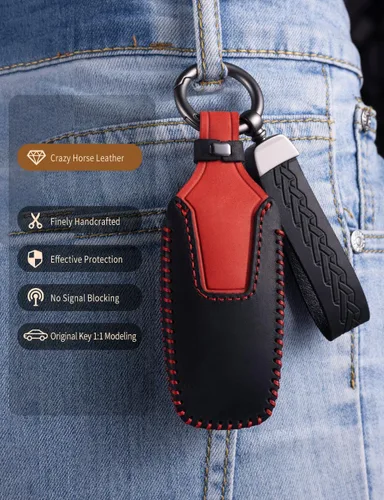 Miniatura 7 de Funda de cuero para llavero Ford, funda protectora de llavero compatible con Bronco Mustang F150 F350 Fusion Escape Edge Explorer Expedition Raptor
