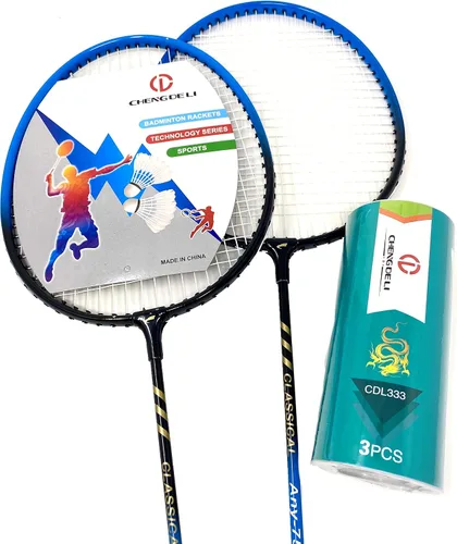 Miniatura 3 de Raqueta de bádminton de alta calidad, par de 2 raquetas con 3 volantes y bolsa de transporte incluida, para jugadores profesionales y principiantes