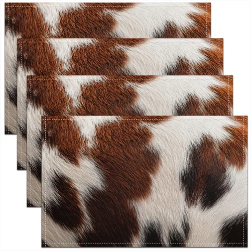 Miniatura 5 de jejeloiu Manteles individuales de mesa con osos para niños, manteles de mesa de animales salvajes de granja, mantel individual rústico de familia