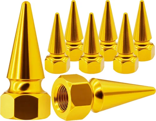 Miniatura 12 de 4 piezas de tapas de válvula de rueda con forma de punta, tapa de aire de aluminio para automóviles, cubiertas universales de válvula de rueda a