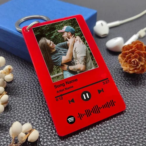 Miniatura 16 de Llavero personalizado de Spotify con imagen, llavero acrílico personalizado para fotos, llavero de código de canción de música de Spotify escaneable