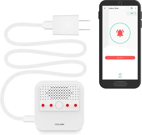 Alarma de sirena inteligente, alarma de seguridad inalámbrica para el hogar con alertas audibles de 110 dB, control remoto, compatible con Alexa,