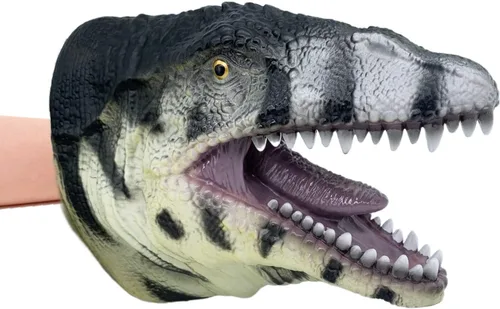 Miniatura 14 de Gemini&Genius Triceratops Marionetas de Mano de Dinosaurio Grandes de Goma Suave Realistas Divertidas y Aterradoras Cabeza de Dino Marionetas