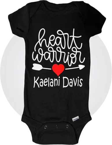 Miniatura 10 de Regalos de guerrero del corazón - Body personalizado 100% algodón - Talla unisex - Negro o blanco disponible - Ropa de bebé CHD