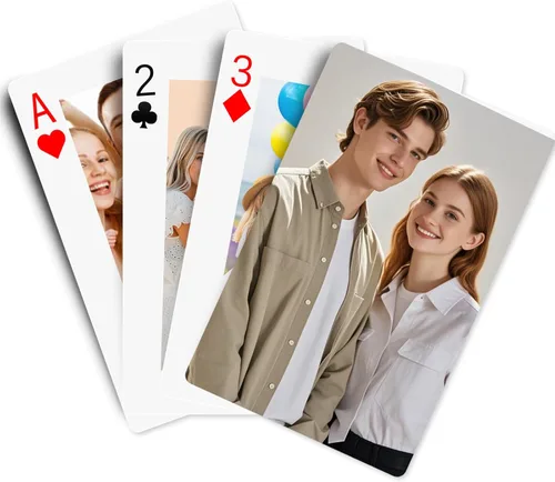Cartas de juego personalizadas, cartas estándar personalizadas con imagen de ambos lados, crea tus propias cartas divertidas para fiestas, regalos