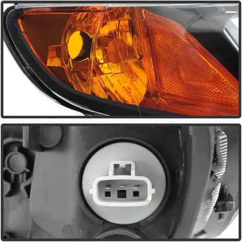 Miniatura 4 de ACANII - Para Honda Civic 2006-2011 de 4 puertas, sedán, color negro, faros delanteros de repuesto para el lado del conductor + del pasajero