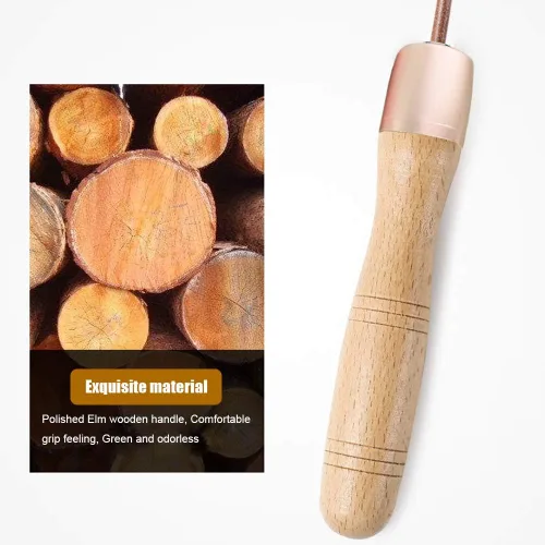 Miniatura 3 de Cuerda de saltar de cuero, cuerdas de salto ajustables, con rodamiento giratorio y asas de madera pura, para entrenamientos de gimnasio y fitness