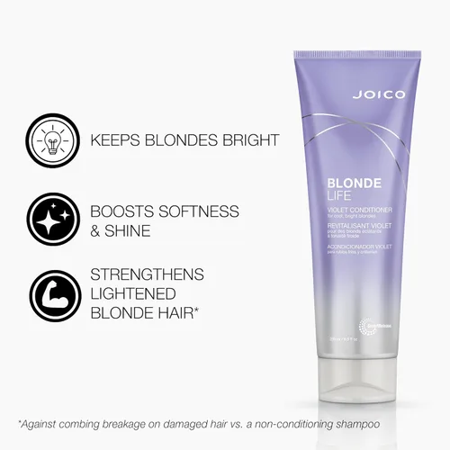 Miniatura 3 de Joico Blonde Life - Juego de champú y acondicionador violeta Para cabello rubio fresco y brillante Neutraliza los tonos cobrizos Desterrar