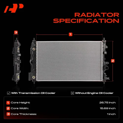 Miniatura 3 de A-Premium Conjunto de radiador de refrigerante del motor con enfriador de aceite de transmisión compatible con Chevrolet Cruze 2011-2016 1.4L 1.8L