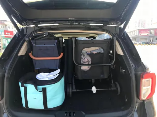 Miniatura 8 de Carrito de compras plegable de 85 litros con bolsa refrigeradora, carrito de compras con mayor capacidad, ruedas giratorias delanteras giratorias