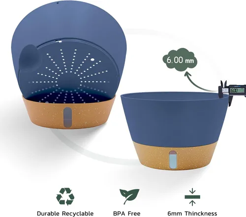 Miniatura 7 de ZMTECH Macetas colgantes de 12 pulgadas para interior, maceta colgante grande con nivel de agua visible y cadena, maceta colgante de flores