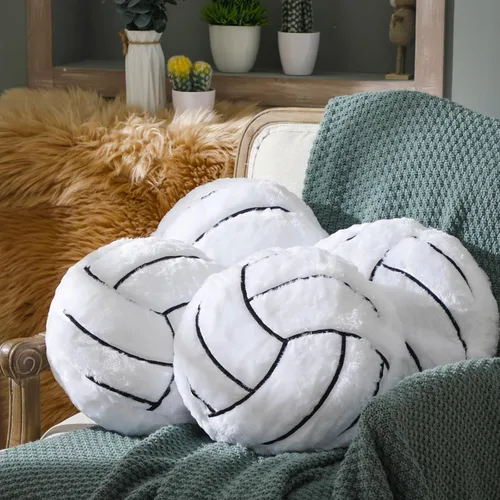 Miniatura 12 de Gerrii 4 almohadas deportivas de baloncesto, softbol, fútbol, voleibol, tenis, cojín de felpa esponjoso, regalo para noche de personas mayores