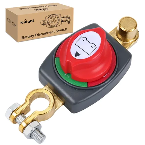 Miniatura 16 de Nilight Battery Disconnect Switch with Waterproof Key and Cover 12V 24V On Off Battery Master Isolator Cut Off Power Kill Switch for Car Marine Boat