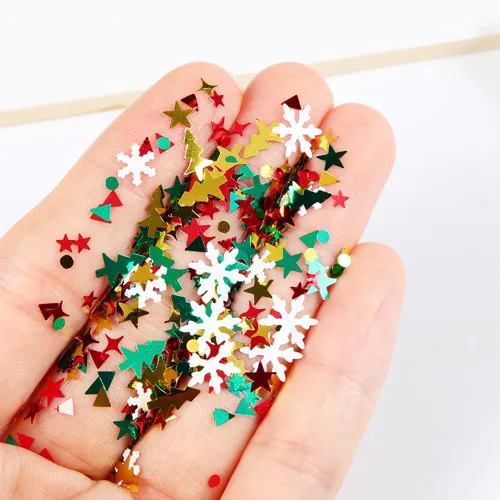 Miniatura 6 de 12 rejillas para arte de uñas de Navidad, lentejuelas holográficas 3D, copos de nieve láser, estrella, mariposa, invierno, vacaciones, purpurina