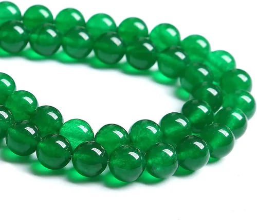 Miniatura 3 de 36 cuentas de piedra natural de 10 mm de jade verde calcedonia para hacer joyería, pulseras de cristal de bricolaje, 1 hebra