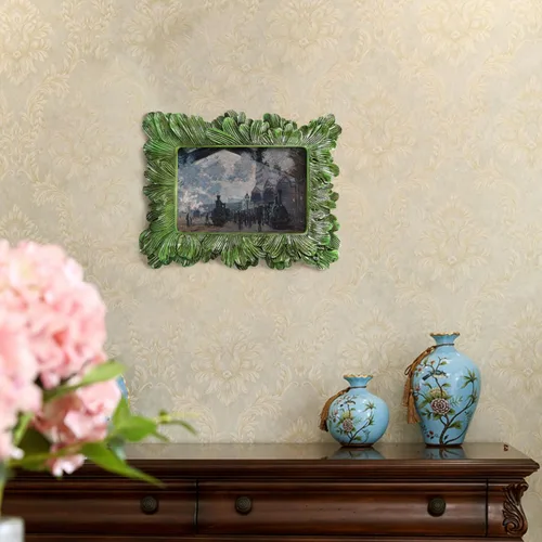 Miniatura 4 de Marcos de fotos vintage, marcos de fotos dorados antiguos de 4 x 4 para pared y mesa, marco pequeño con diseño floral para obras de arte