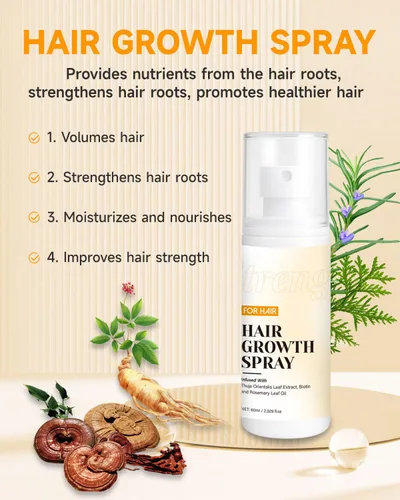 Miniatura 5 de Spray para el crecimiento del cabello, aceite en aerosol para el crecimiento del cabello, con Biota Orientalis, aceite de romero y biotina