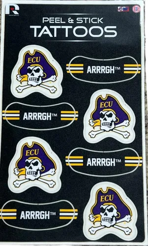 Miniatura 12 de Tatuajes temporales de tatuaje vertical NCAA Peel & Stick - Negro de ojo - ¡Aprobado para el día del juego!