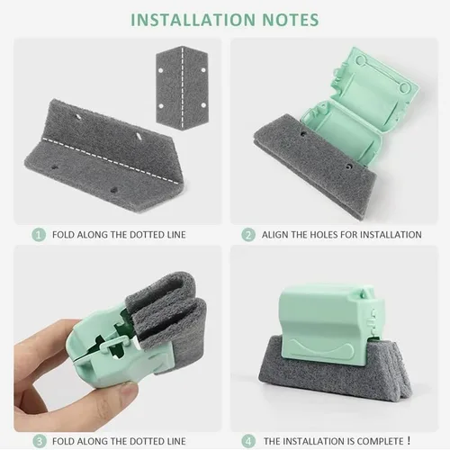 Miniatura 4 de Limpiador Mágico de Pista de Ventana, Nuevo Juego de Herramientas de Limpieza de Ranuras de Ventana 2024, Herramientas de Cepillo Limpiador