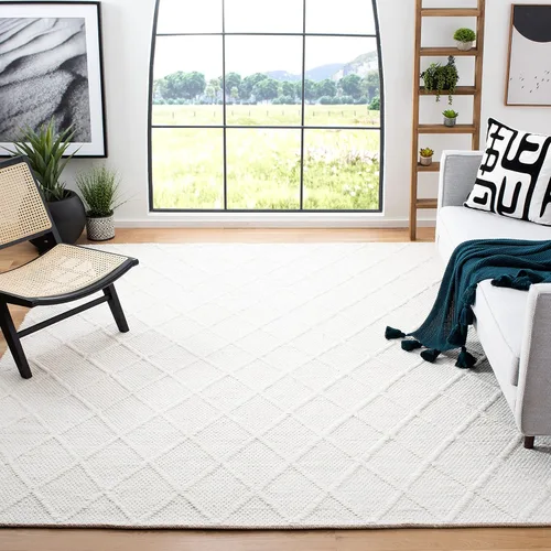 Miniatura 6 de SAFAVIEH Colección Natura - Alfombra decorativa de 2 x 3 pies, gris, hecha a mano de lana y viscosa, ideal para áreas de alto tráfico en entrada