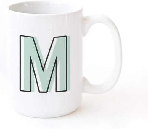 Miniatura 22 de The Cotton & Canvas Co. Candy Pop - Taza de café personalizada con monograma inicial con letra H y cerámica, para ella, para él