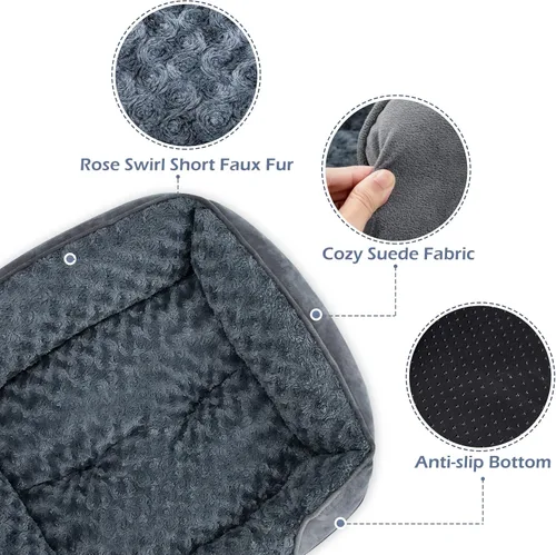 Miniatura 4 de INVENHO Cama XXL para perros grandes, medianos y pequeños, cama rectangular lavable para perro, cama ortopédica para perros, cama suave y relajante