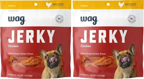 Miniatura 10 de Snack para perro Amazon Brand Wag Jerky, bolsa de 453gr