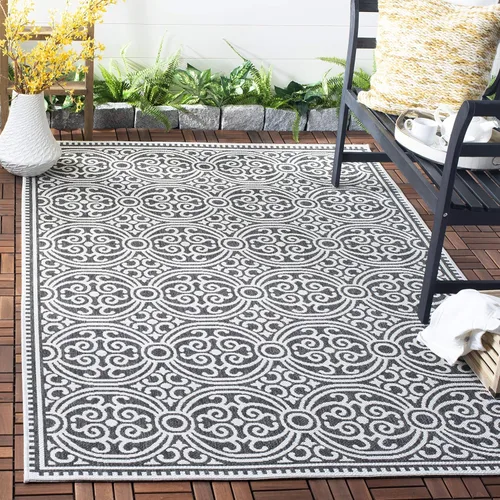 Miniatura 6 de SAFAVIEH Beach House Collection - Alfombra redonda, de 4 pies, color crema y azul, no desprende pelusa y de fácil cuidado, para interiores