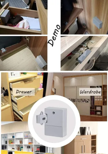 Miniatura 3 de ETEKJOY Cerradura electrónica RFID para armarios oculta de bricolaje para armarios de madera, taquillas, cajones, alacenas (Gris)