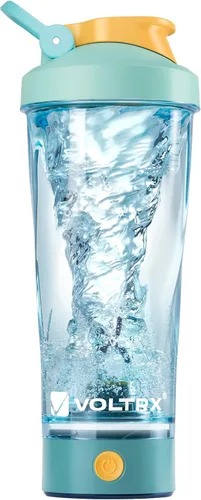 Miniatura 14 de VOLTRX Botella mezcladora eléctrica de proteínas de alta calidad, hecha con Tritan, sin BPA, vaso mezclador portátil Vortex de 24 onzas/vasos Verde