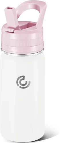 Miniatura 25 de 14 Oz Kids Water Bottle, Stainless Steel Water Bottle with Straws, Leak-Proof, BPA-Free, Insulated Water Bottles for School Boys & Girls Black
