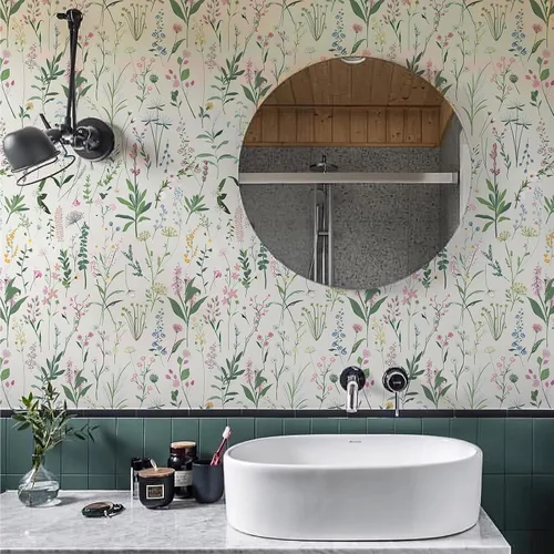 Miniatura 3 de JiffDiff Papel tapiz floral para despegar y pegar, papel de pared autoadhesivo para armarios del hogar, dormitorio, encimera de cocina, papel