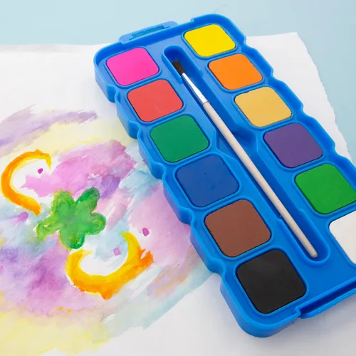 Miniatura 3 de BAZIC - Acuarela con paleta de pincel y mezcla, juego de pintura no tóxica de 12 colores, para suministros de arte divertidos para pasatiempos
