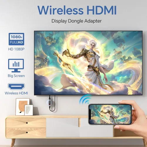 Miniatura 6 de Miracast Dongle Adaptador inalámbrico con pantalla HDMI - Dongle con AirPlay DLNA, para transmisión de video/audio desde teléfono, portátil a HDTV