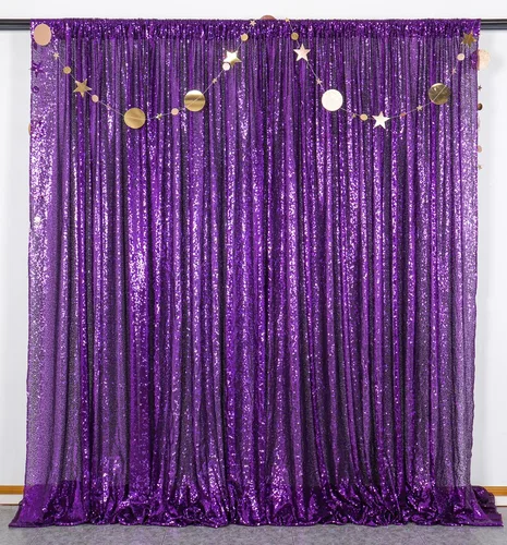 Miniatura 16 de ShinyBeauty Cortinas de lentejuelas 2 paneles de 2 x 8 pies, cortinas de fondo de fiesta verde azulado con purpurina para bodas, Navidad, Año Nuevo