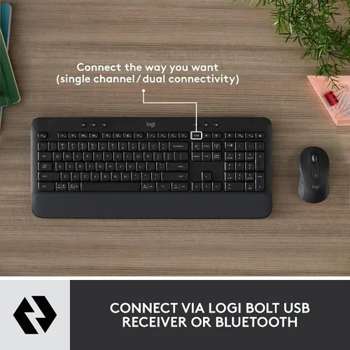 Miniatura 3 de Logitech Signature MK650 Combo para Negocios, Mouse y Teclado Inalámbricos, Logi Bolt, Bluetooth, SmartWheel, Certificado Globalmente, Grafito
