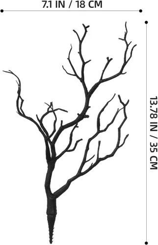 Miniatura 4 de SEWACC 4 ramas de árbol secas de cornamenta artificial, ramas de plástico con forma de asta de 13.76 pulgadas, ramitas decorativas para plantas