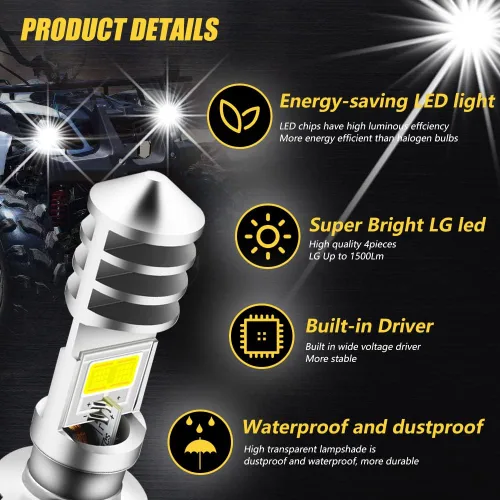 Miniatura 3 de Bombilla LED H6M AC/DC 12-48V P15D Hi-Lo Beam blanco 6000K LED bombilla de motocicleta para Ya maha ATV YF Z YF M Raptor Grizzly Ko diak Moto