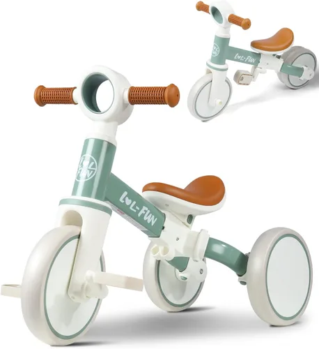 LOL-FUN Triciclo para niños de 1 a 3 años, niños y niñas, juguete, bicicleta de equilibrio 4 en 1 para niños de 1 y 2 años, bicicleta para niños con