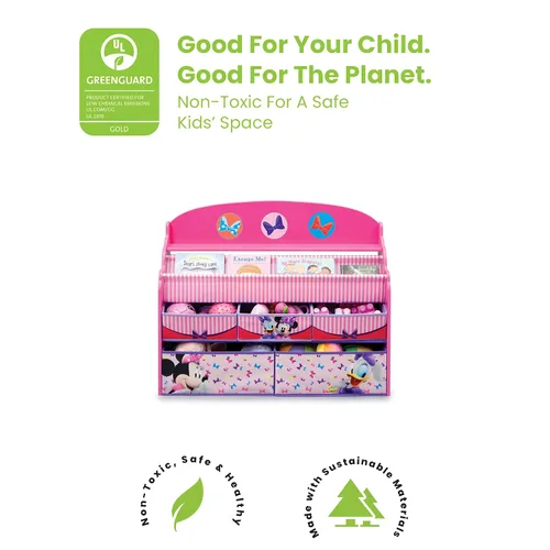Miniatura 4 de Delta Children Organizador de libros y juguetes de lujo, certificado Greenguard Gold, juego de mesa y silla para niños con almacenamiento