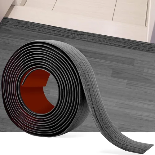Miniatura 8 de Tira de transición de suelo de 5 pies, autoadhesiva, cubierta de vinilo, tira de transición divisora plana, diseño de grano de madera para huecos