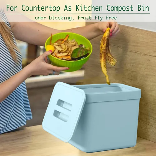 Miniatura 2 de LALASTAR Cubo de Compost de Cocina, Cubo de Basura Colgante con Tapa para Puerta de Armario de Cocina, Debajo del Fregadero, Cubo de Basura Montado