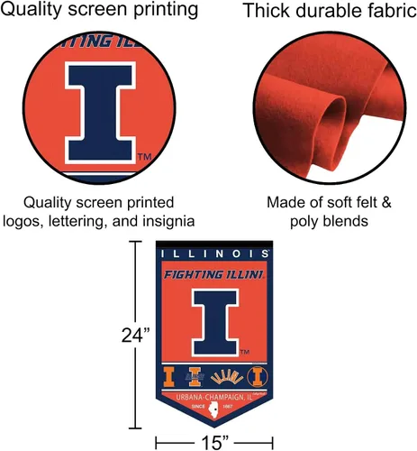 Miniatura 2 de Banderín de Illinois Fighting Illini Heritage History