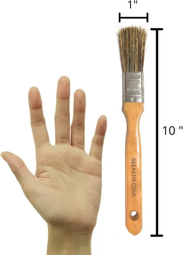 Miniatura 2 de Juego de 2 pinceles para licuadora de fondo, dos pinceles de 1 pulgada, mango de madera y cerdas naturales para pintura artística