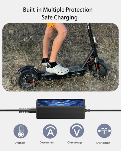 Miniatura 5 de VHBW Cargador de 42V 1.7A para VOLPAM Scooter eléctrico SP06 SP03 SPT7, adaptador de corriente de repuesto para scooter de batería de iones de litio